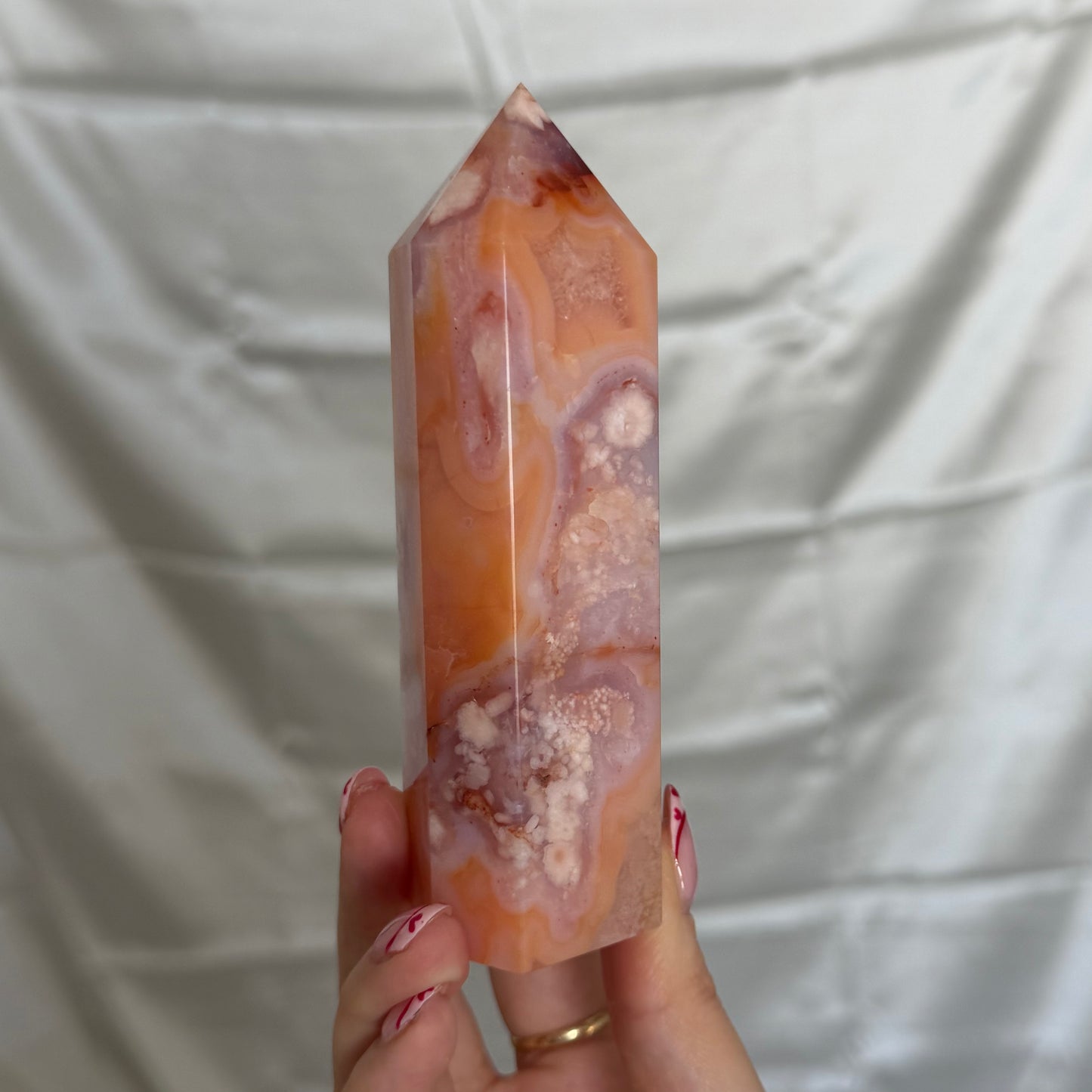 Carnelian & Flower Agate Tower