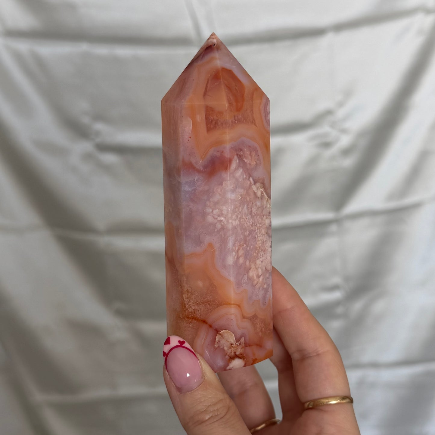 Carnelian & Flower Agate Tower