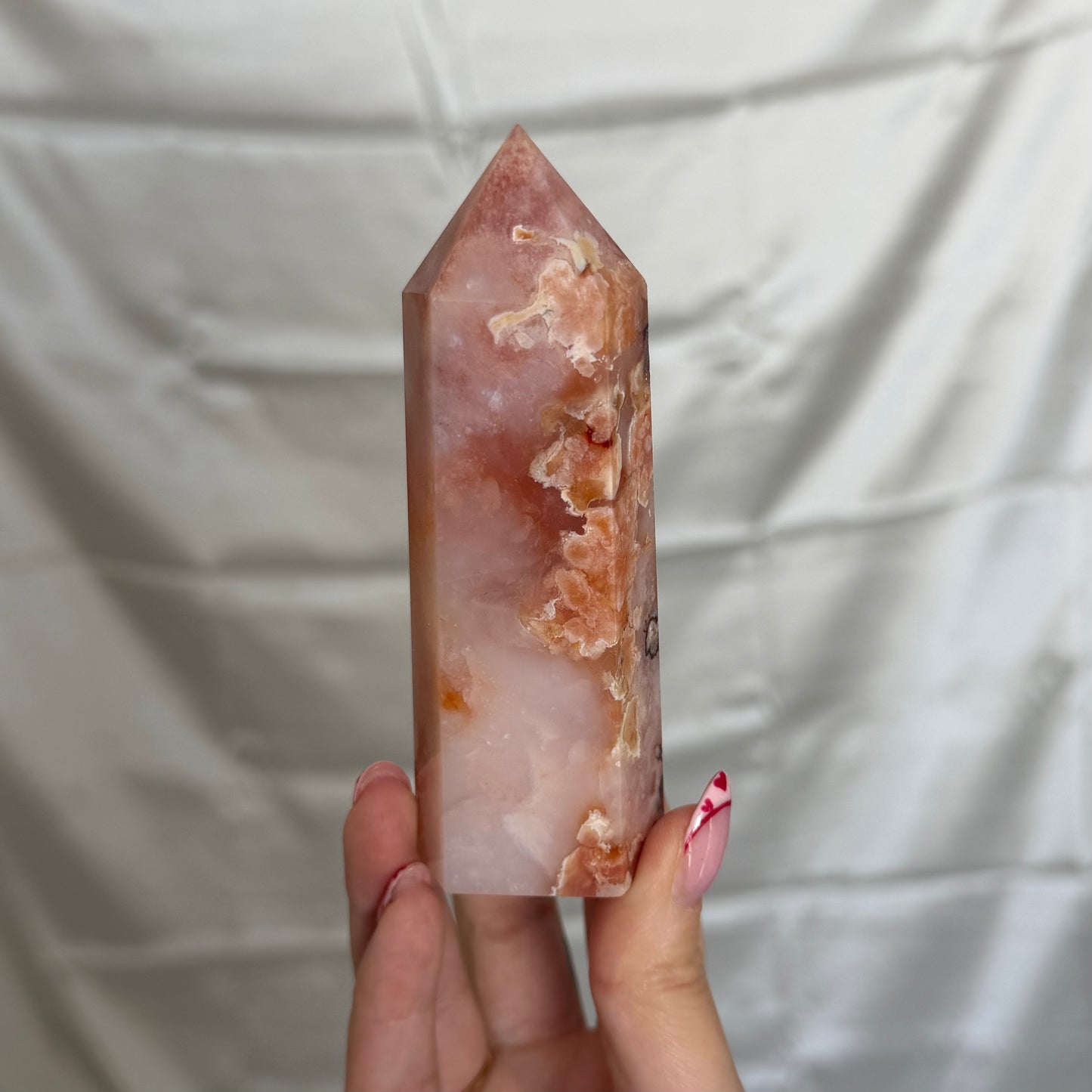 Carnelian & Flower Agate Tower