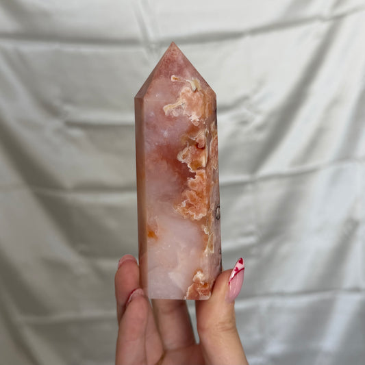 Carnelian & Flower Agate Tower
