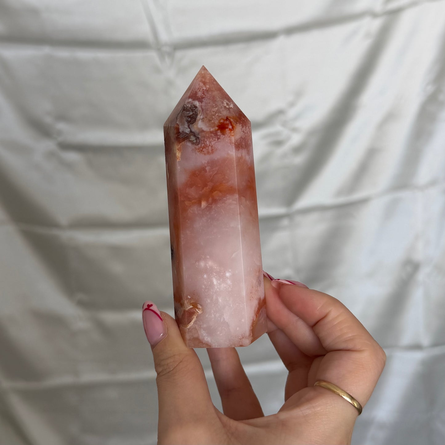 Carnelian & Flower Agate Tower