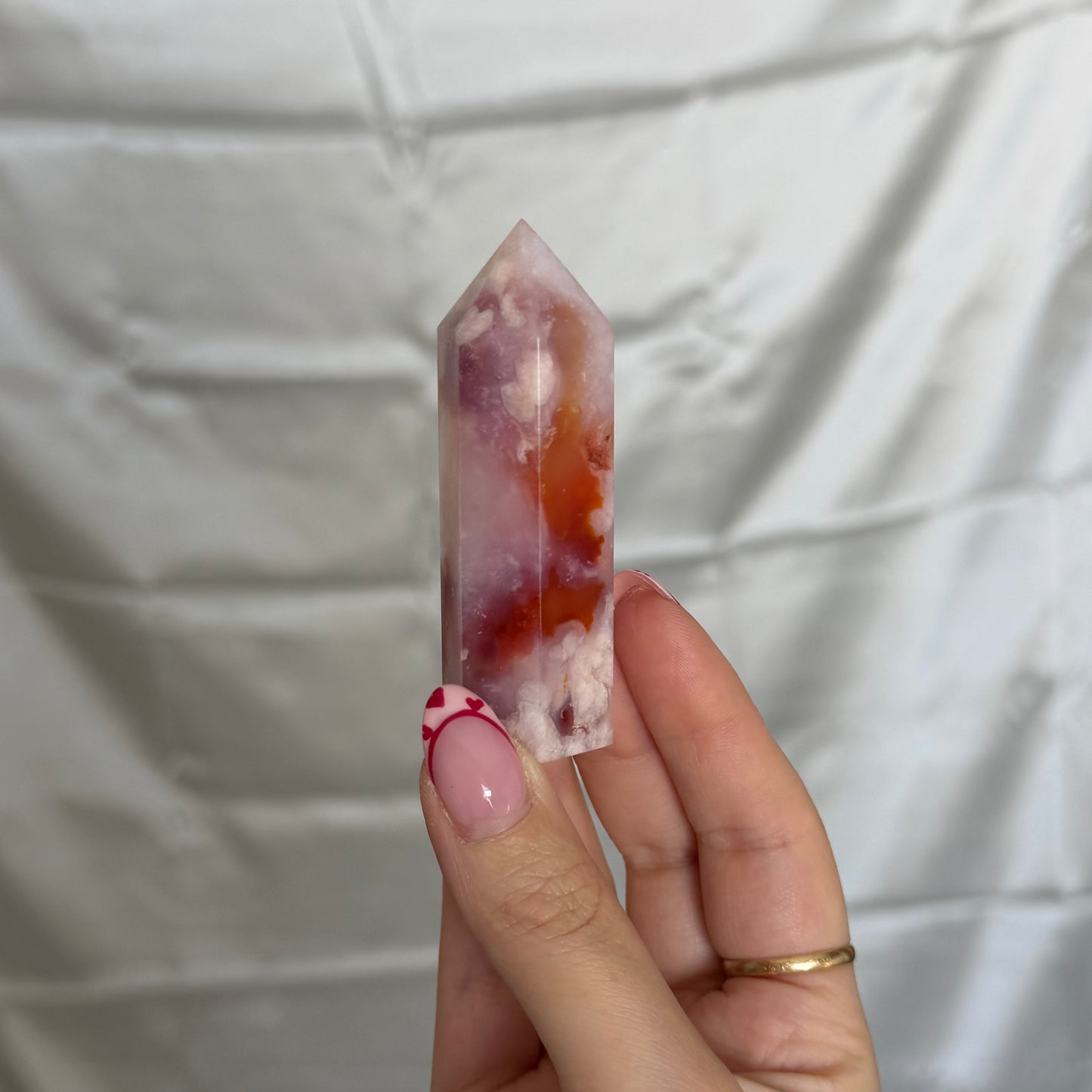 Carnelian & Flower Agate Tower