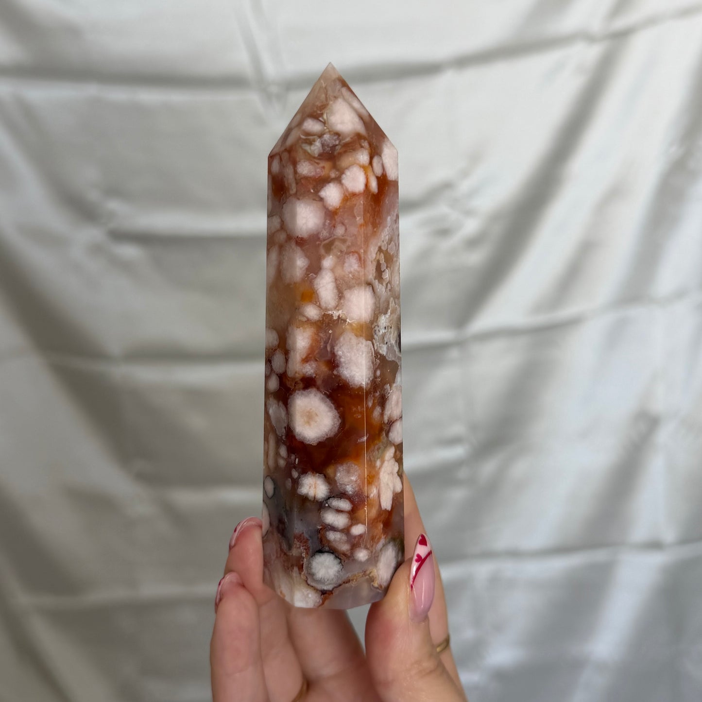 Carnelian & Flower Agate Tower