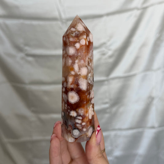 Carnelian & Flower Agate Tower