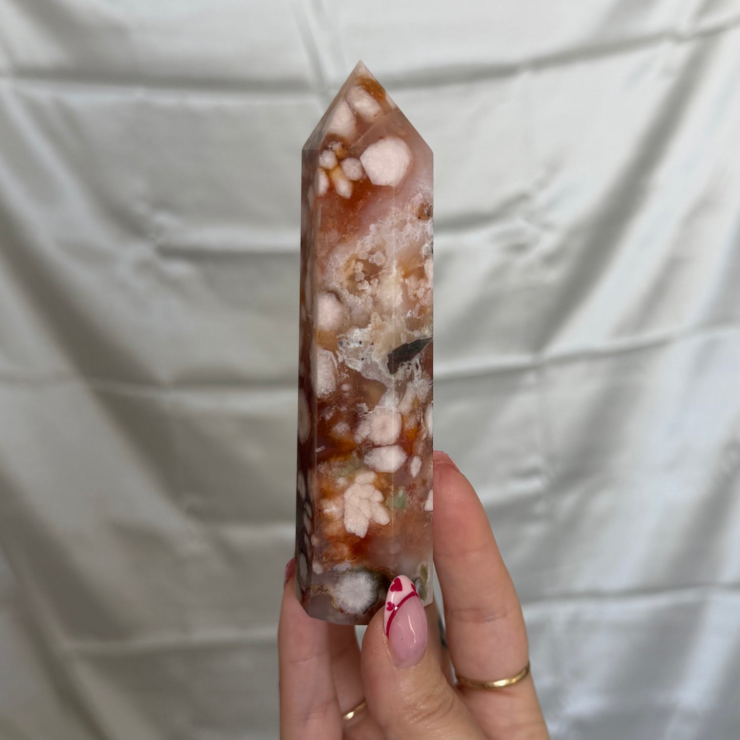 Carnelian & Flower Agate Tower