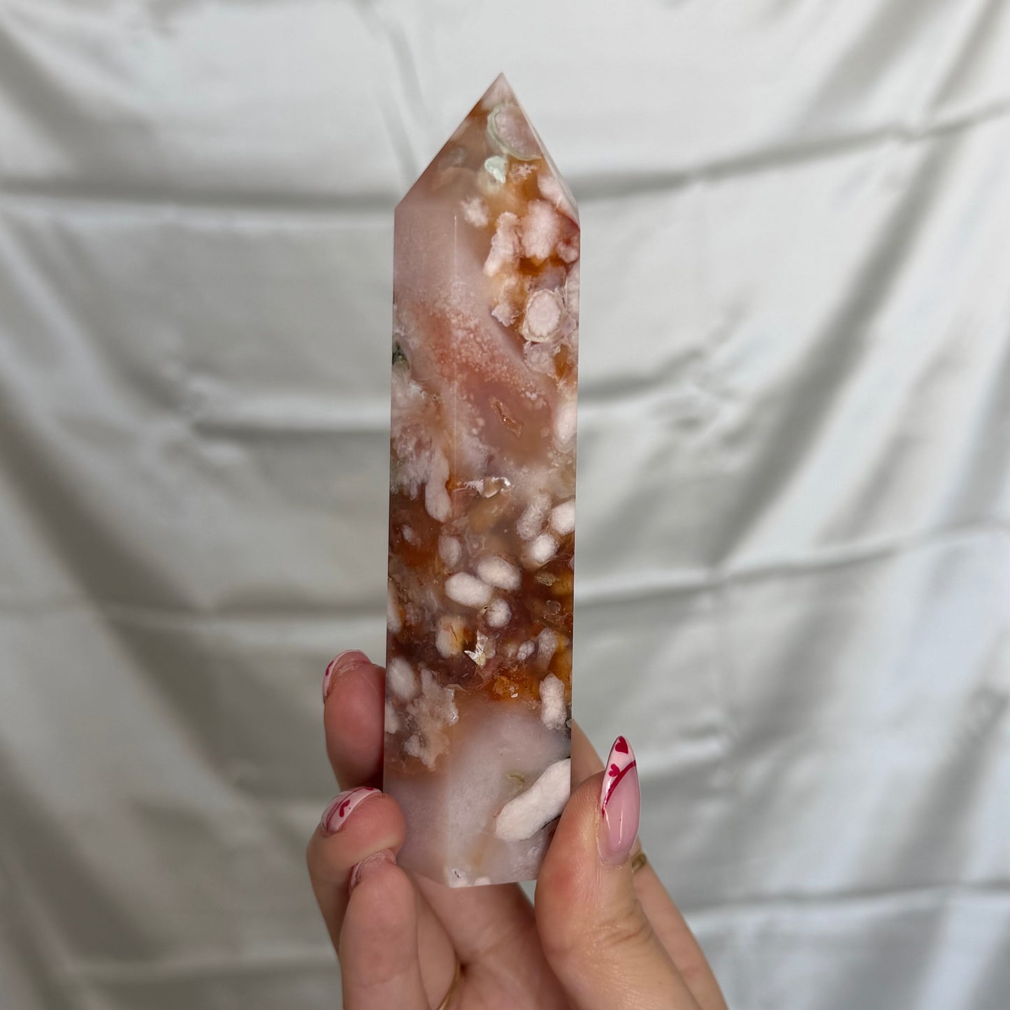 Carnelian & Flower Agate Tower