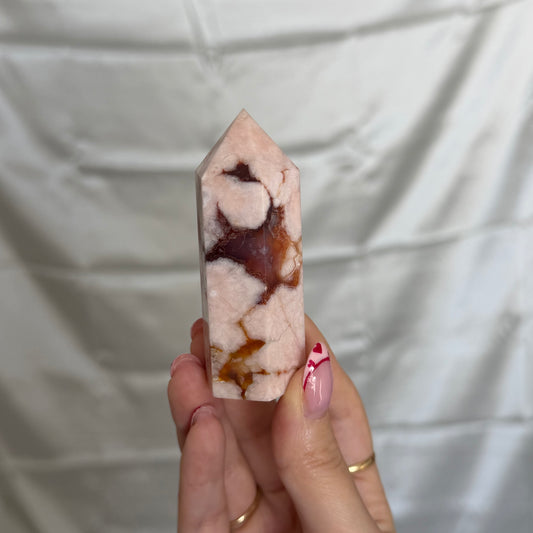 Carnelian & Flower Agate Tower