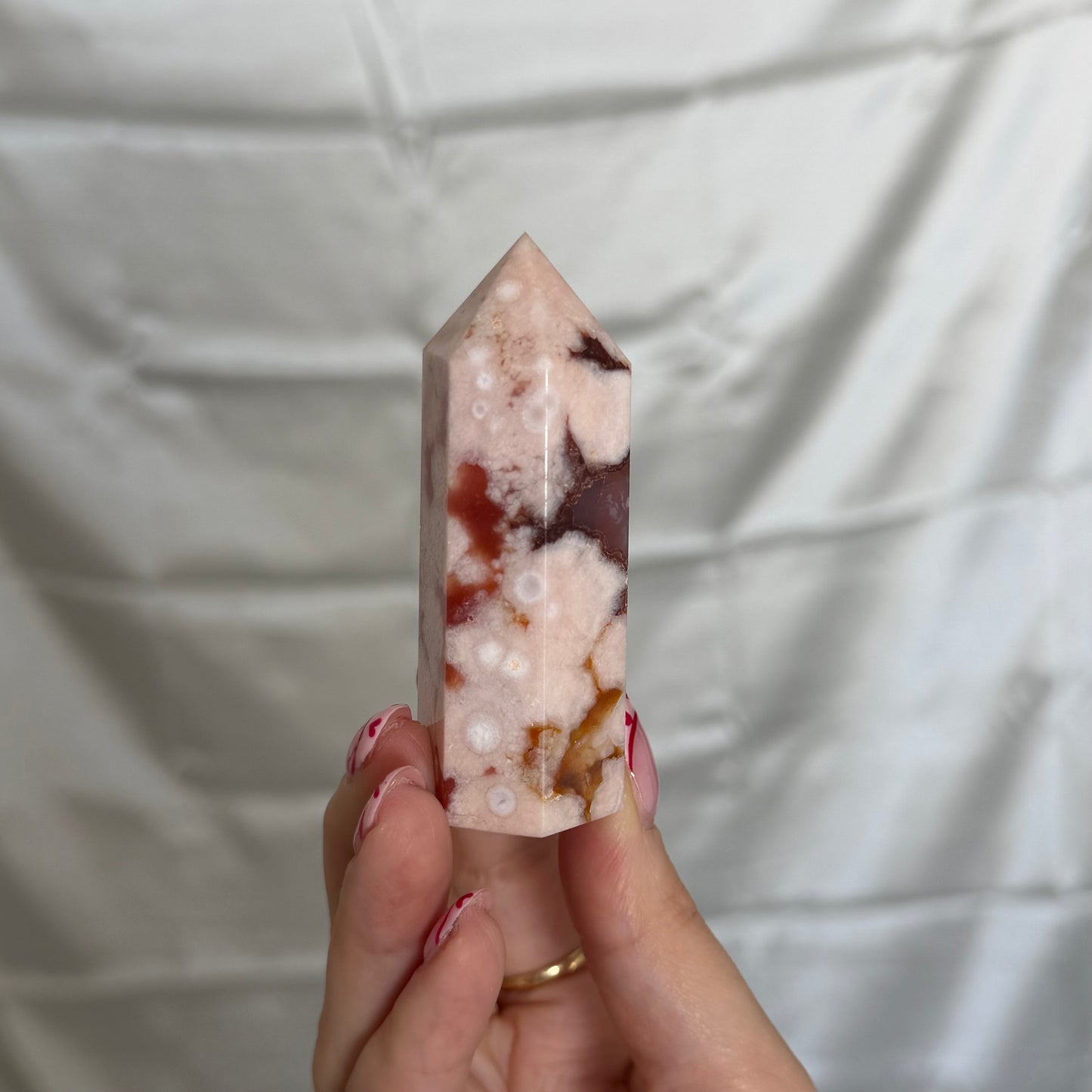 Carnelian & Flower Agate Tower