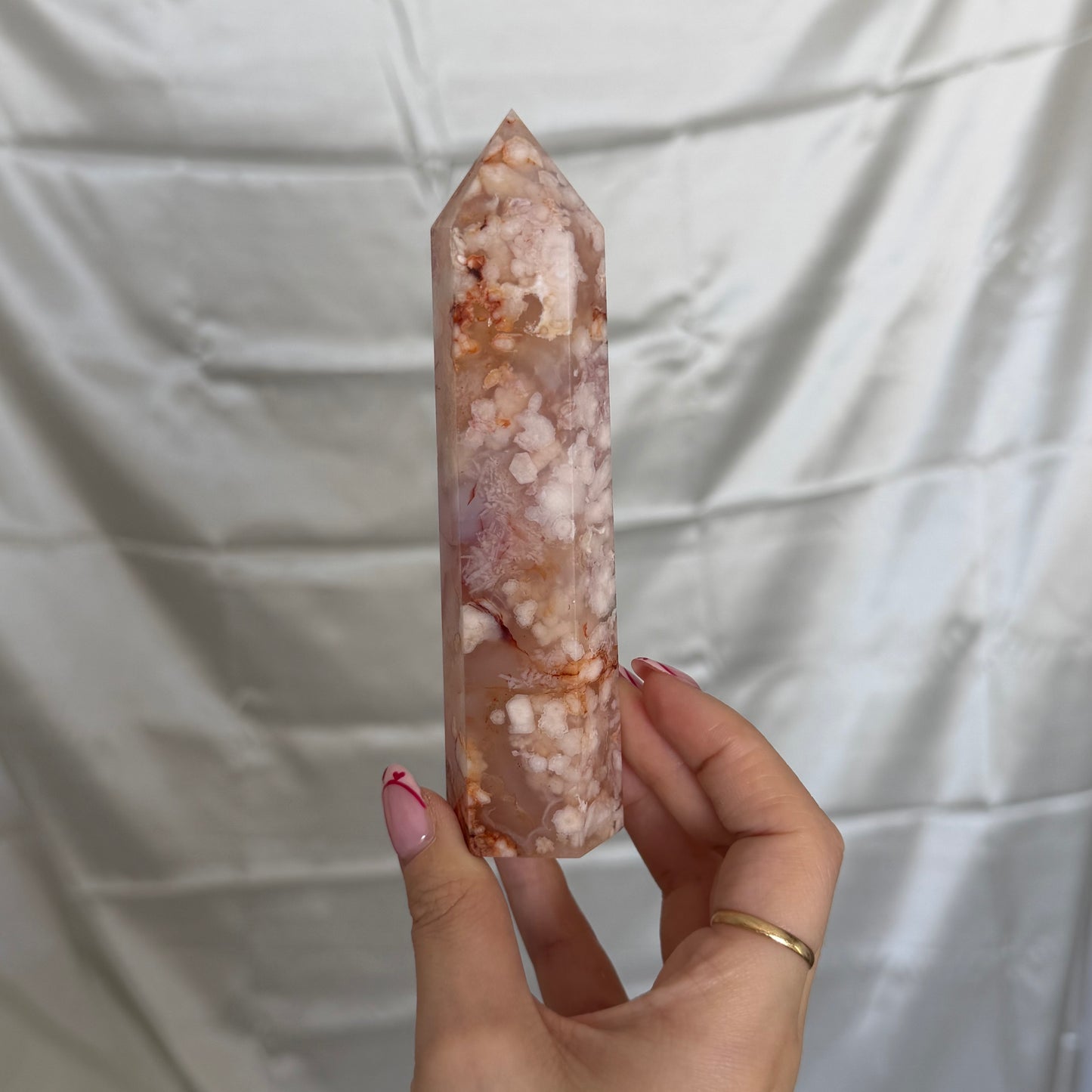 Carnelian & Flower Agate Tower