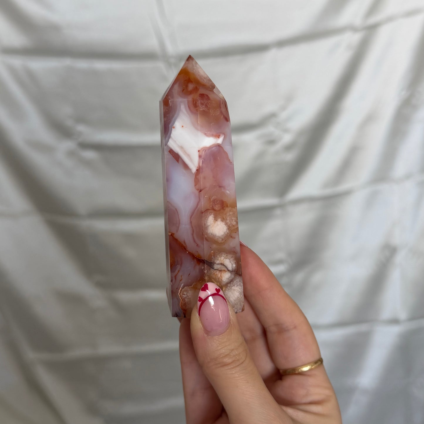 Carnelian & Flower Agate Tower