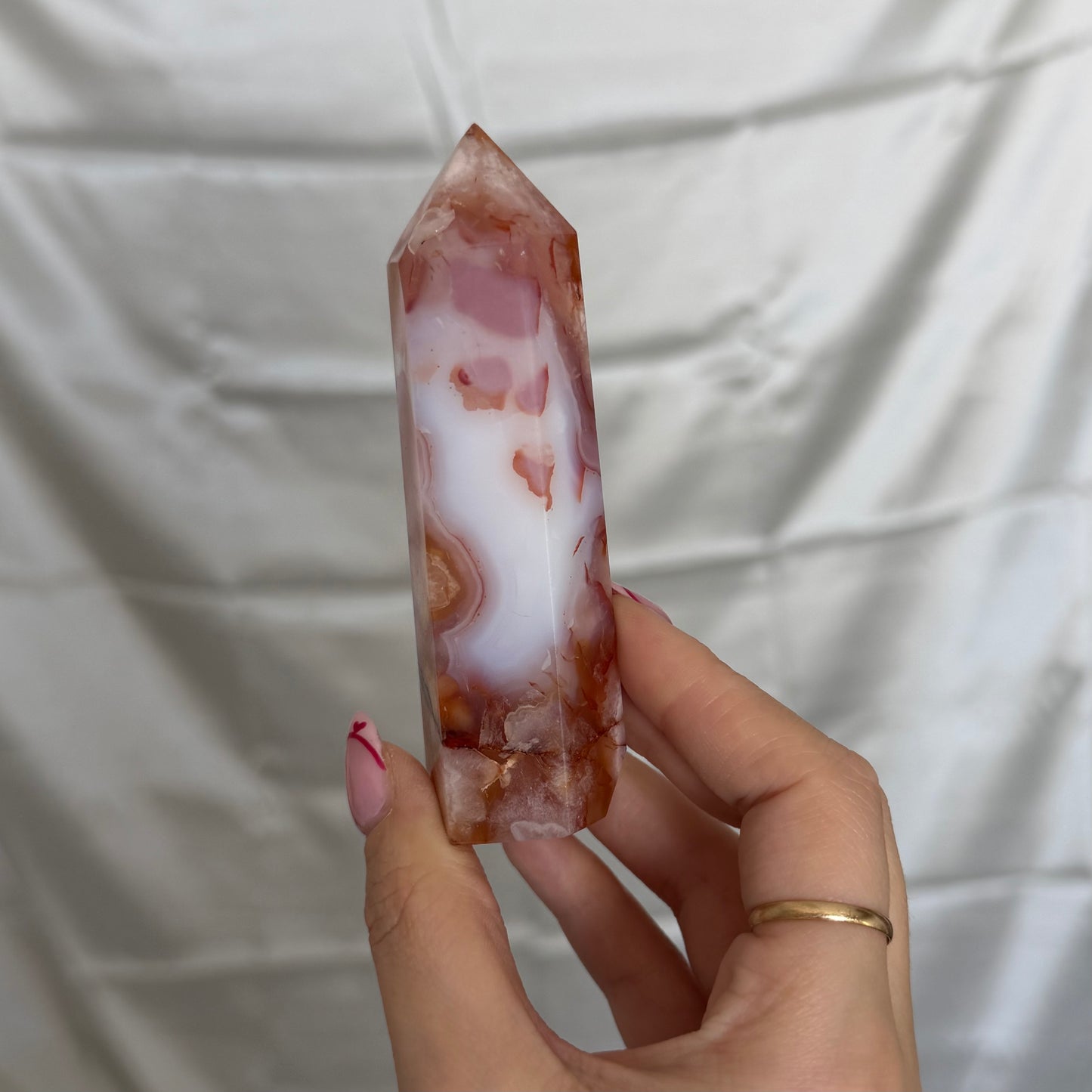 Carnelian & Flower Agate Tower