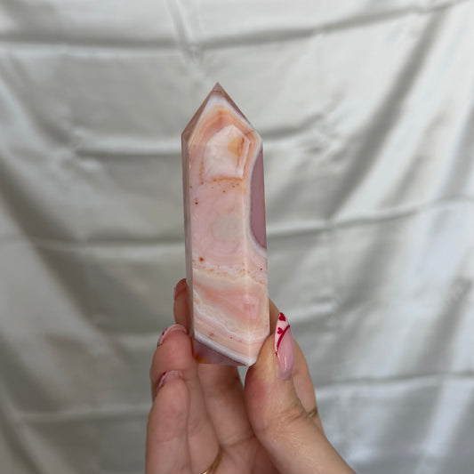 Carnelian & Flower Agate Tower