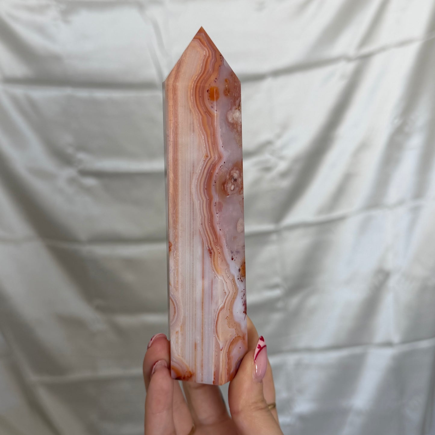 Carnelian & Flower Agate Tower