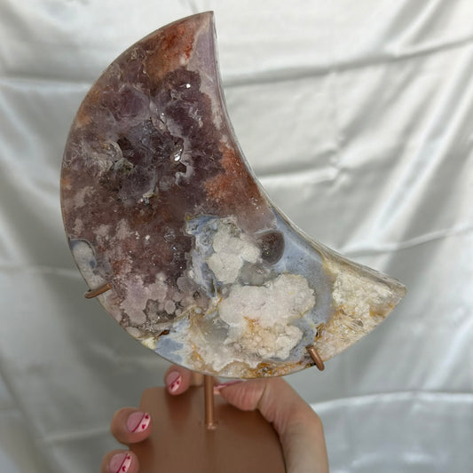 Pink Amethyst x Agate Moon
