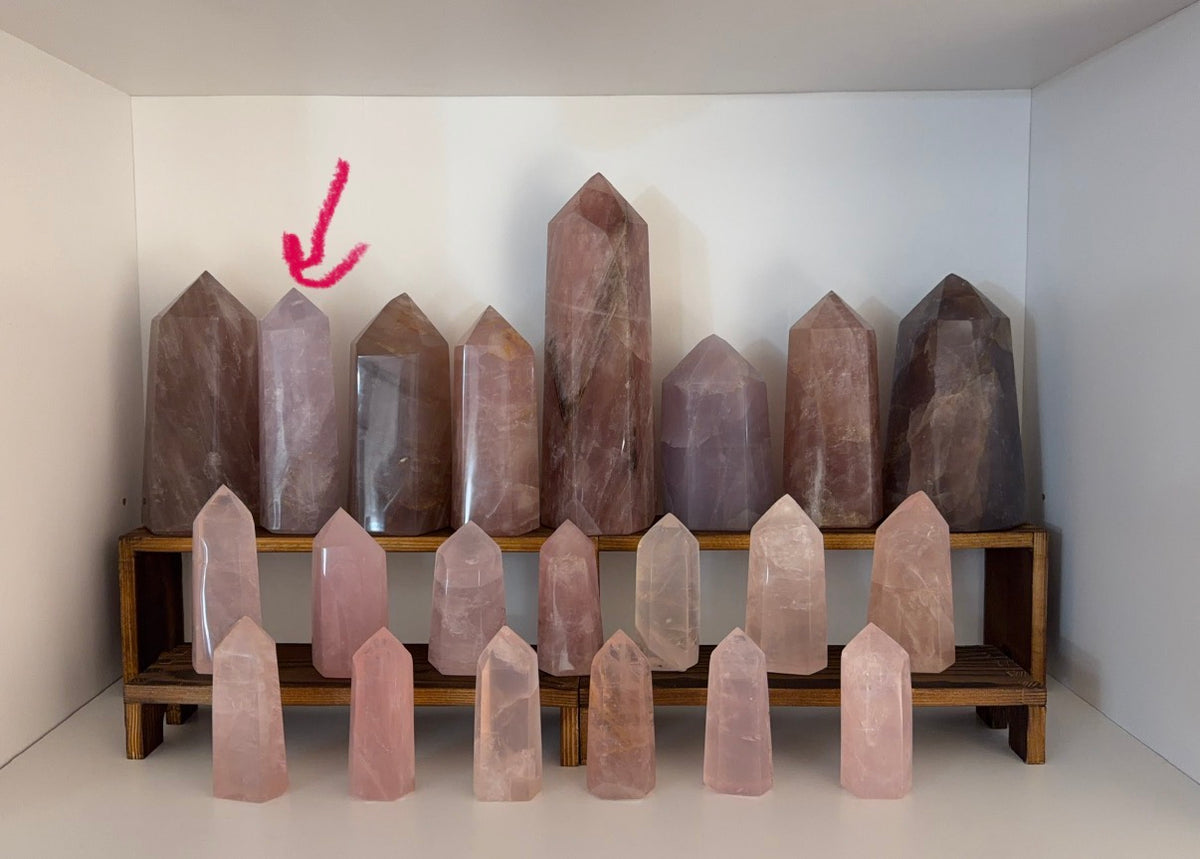 Purple Lavender Flashy Rose Quartz Tower (70L)