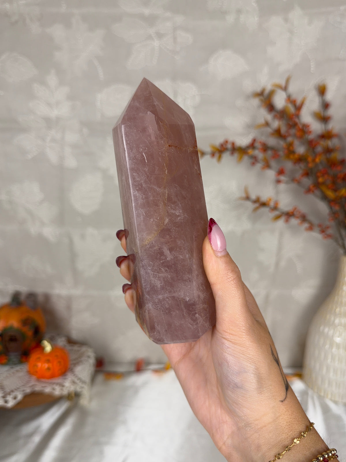 *Fall Mauve Gold Flash Rose Quartz Tower (88X)