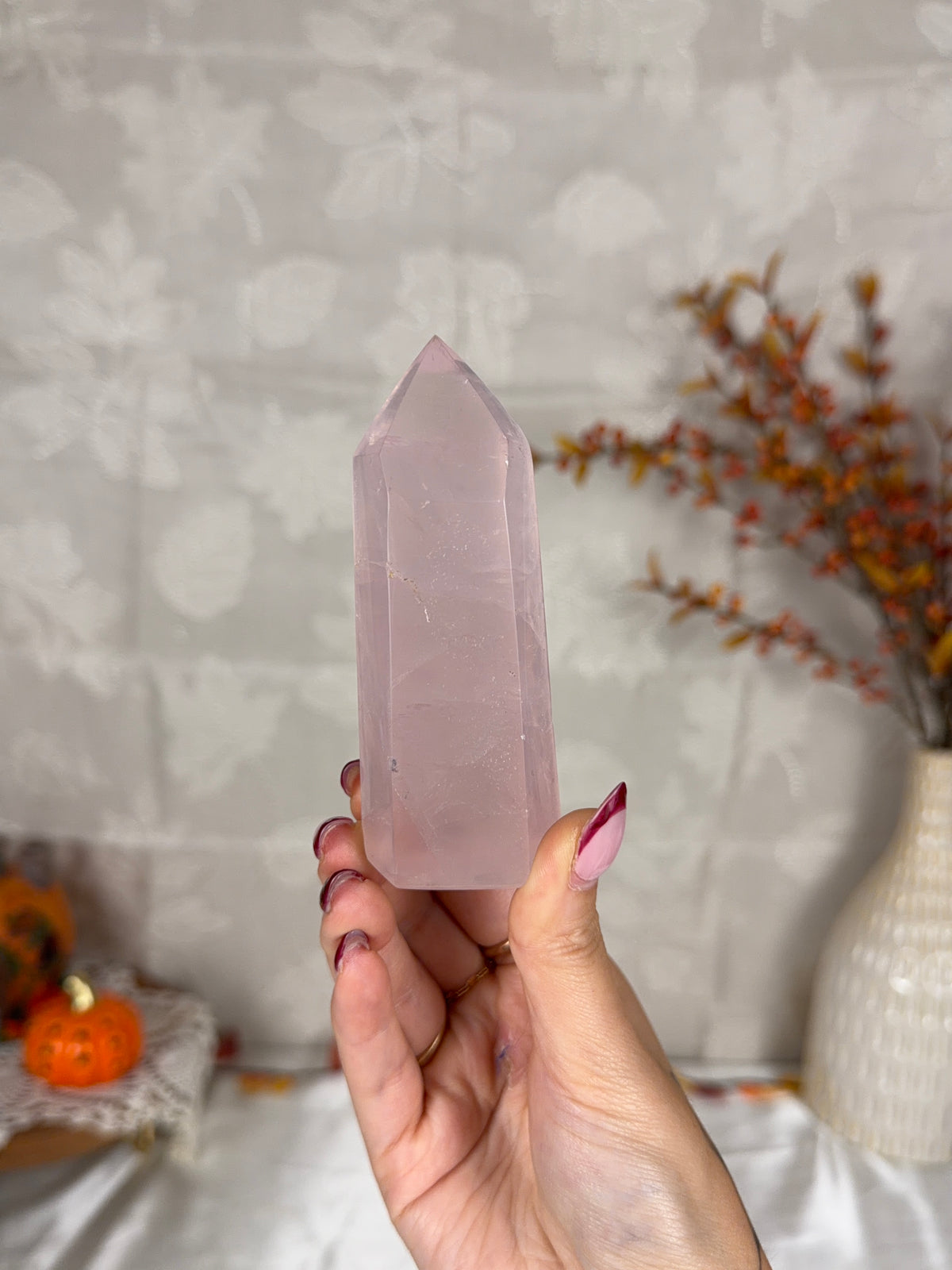 *Pink Watery Rose Quartz Tower (22W)