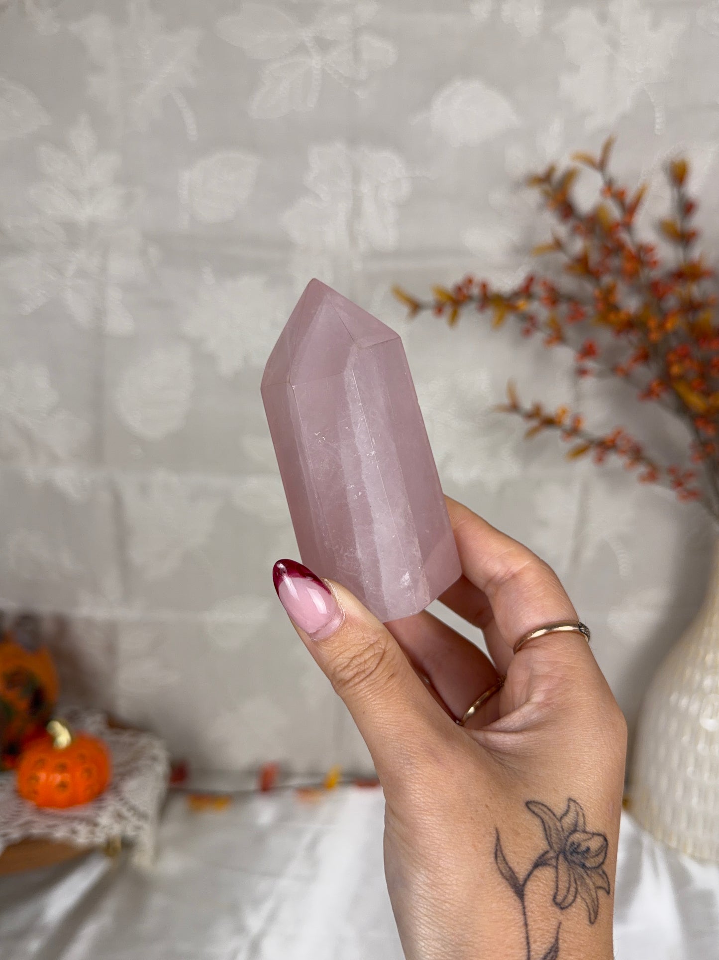 *Smoky Bubblegum Rose Quartz Tower (26T)