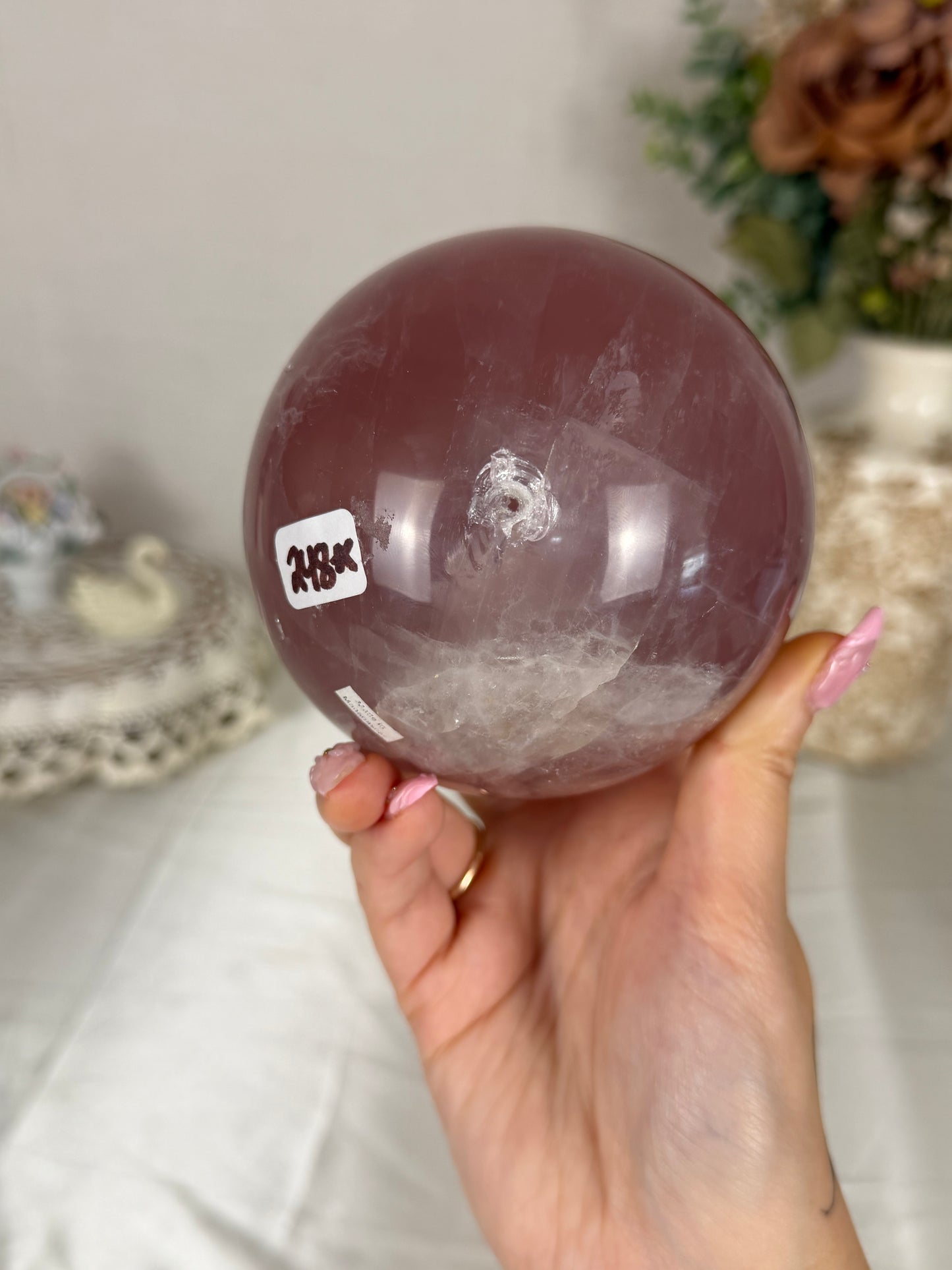 *Berry Star Rose Quartz Sphere 97mm (248)