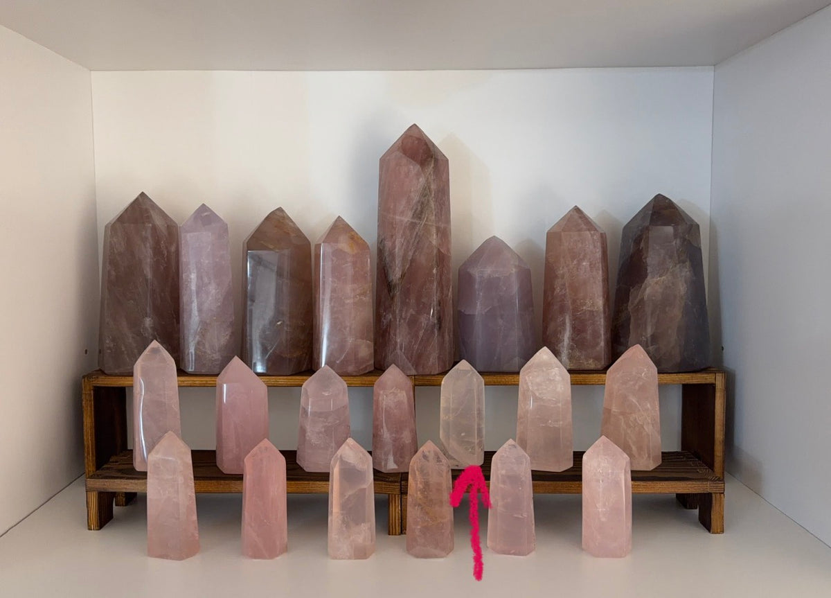 *Water Clear Flashy Rose Quartz Tower (18W)