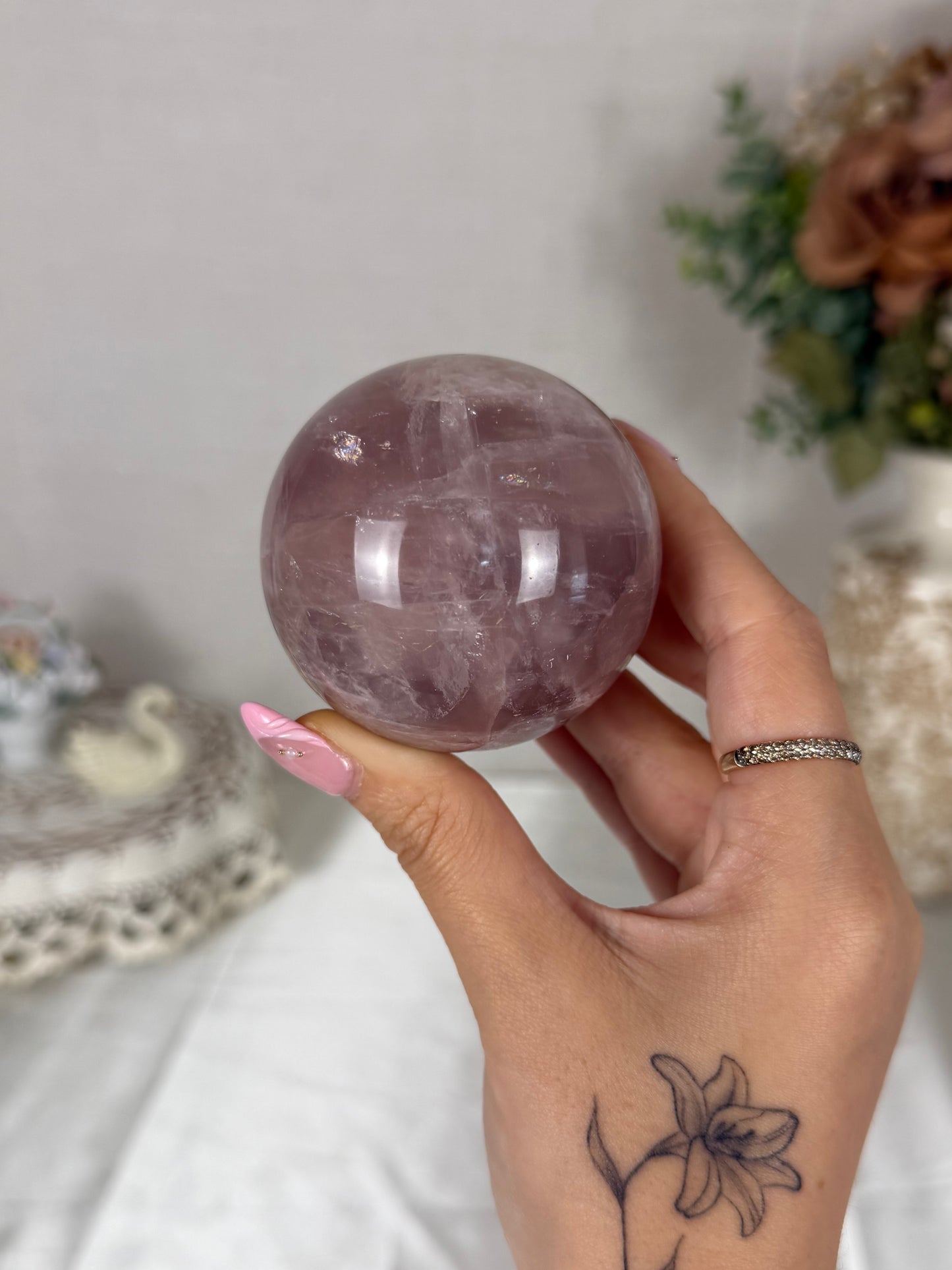 Berry Rose Quartz Sphere 63mm (40Z)