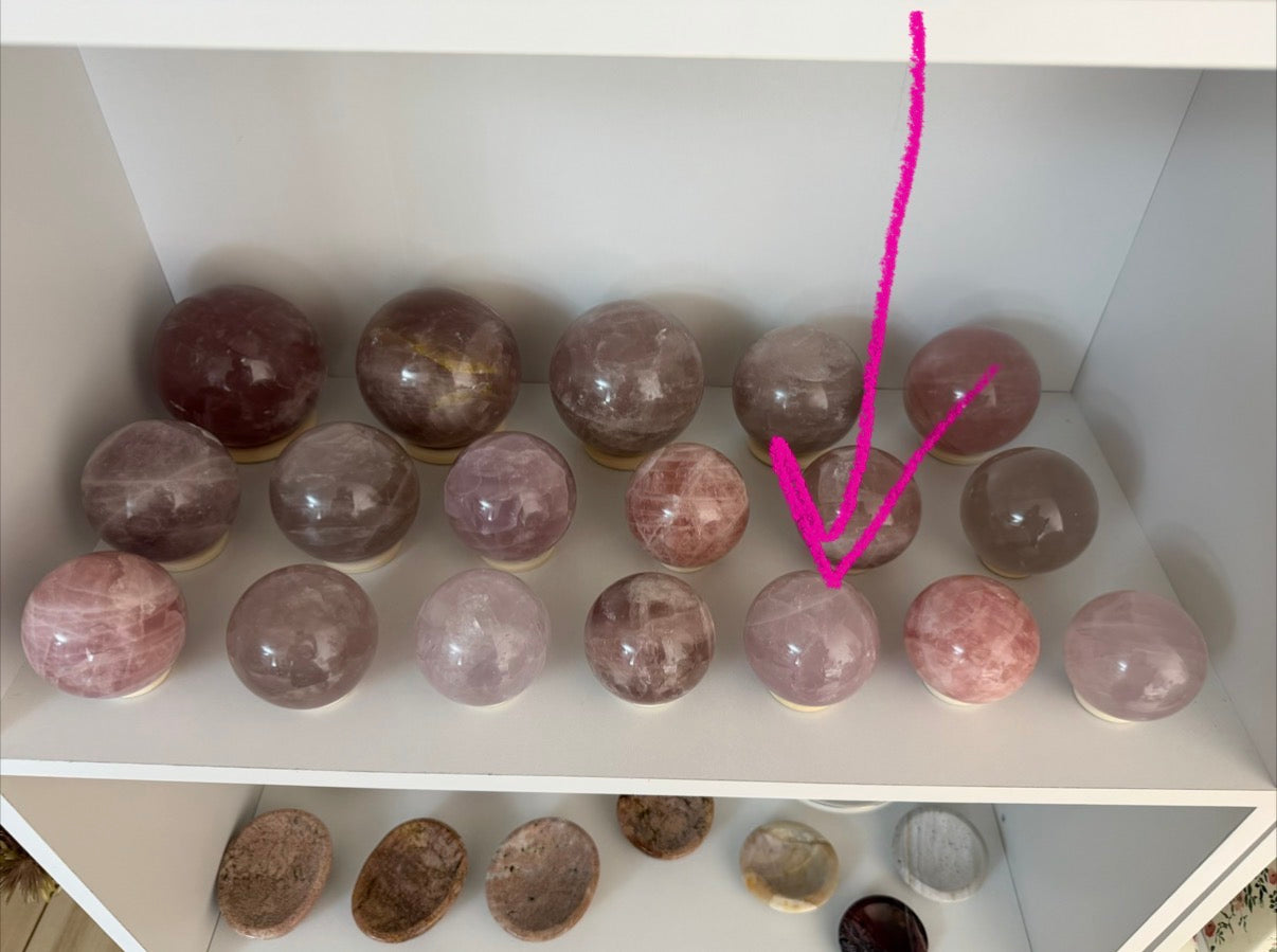 *Faded Pink/Purple Star Rose Quartz Sphere 64mm (42A)