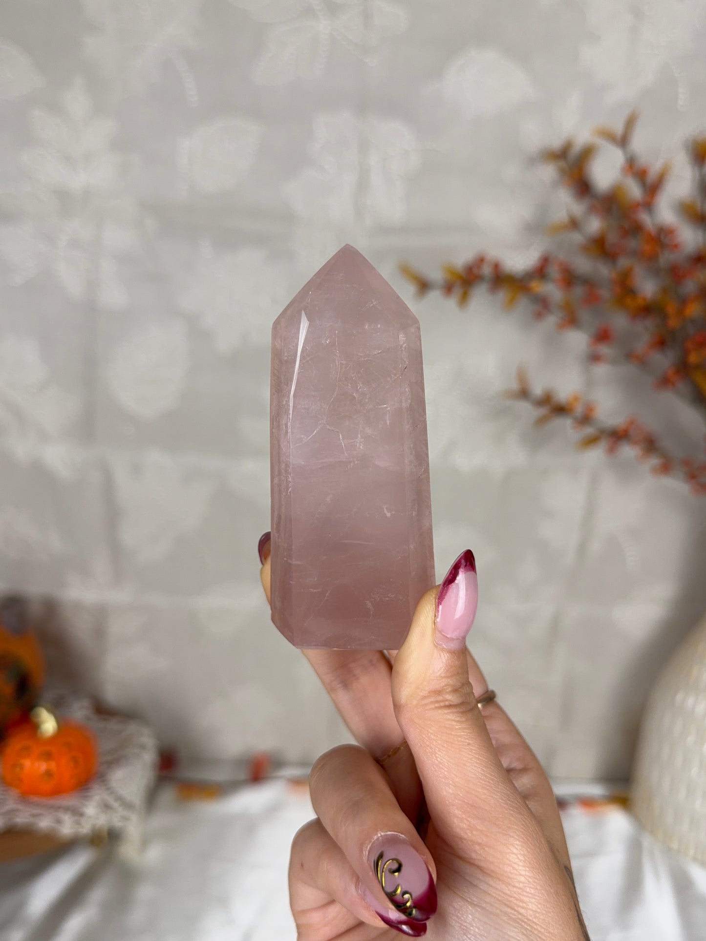 *Mauve Flashy Rose Quartz Tower (18F)