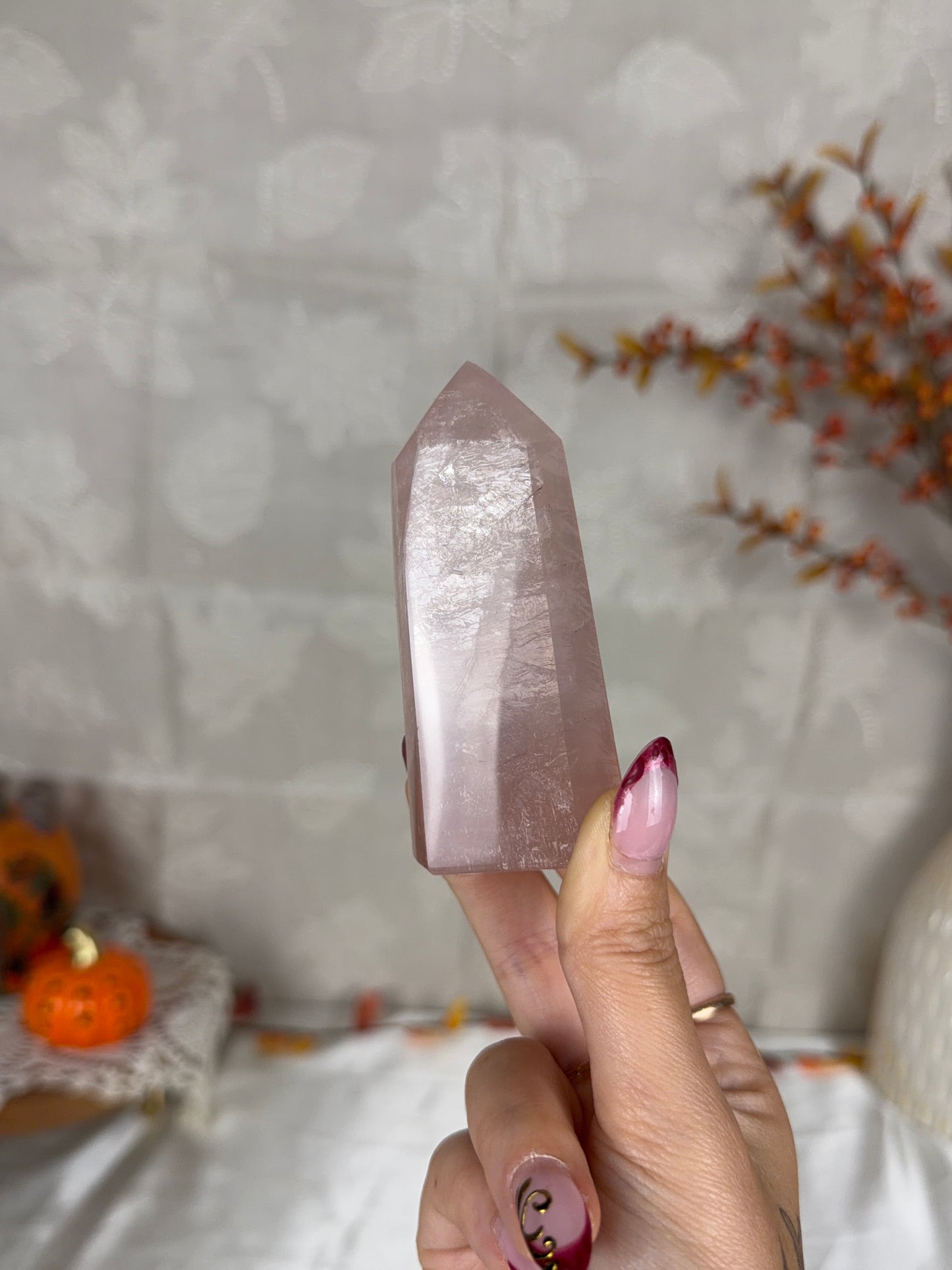 *Mauve Flashy Rose Quartz Tower (18F)