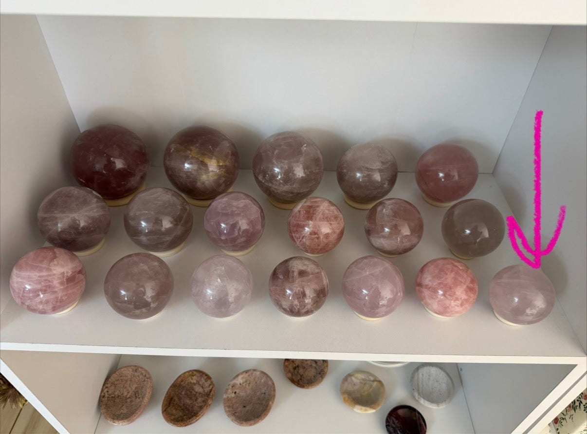 *Smoky Pink/Lavender Star Rose Quartz Sphere 61mm (36X)