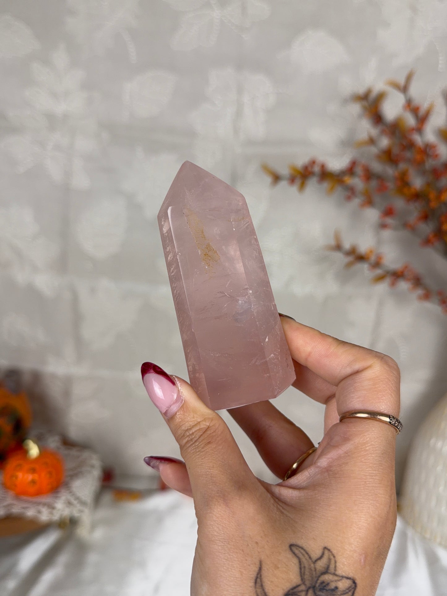 *Mauve Flashy Rose Quartz Tower (18F)