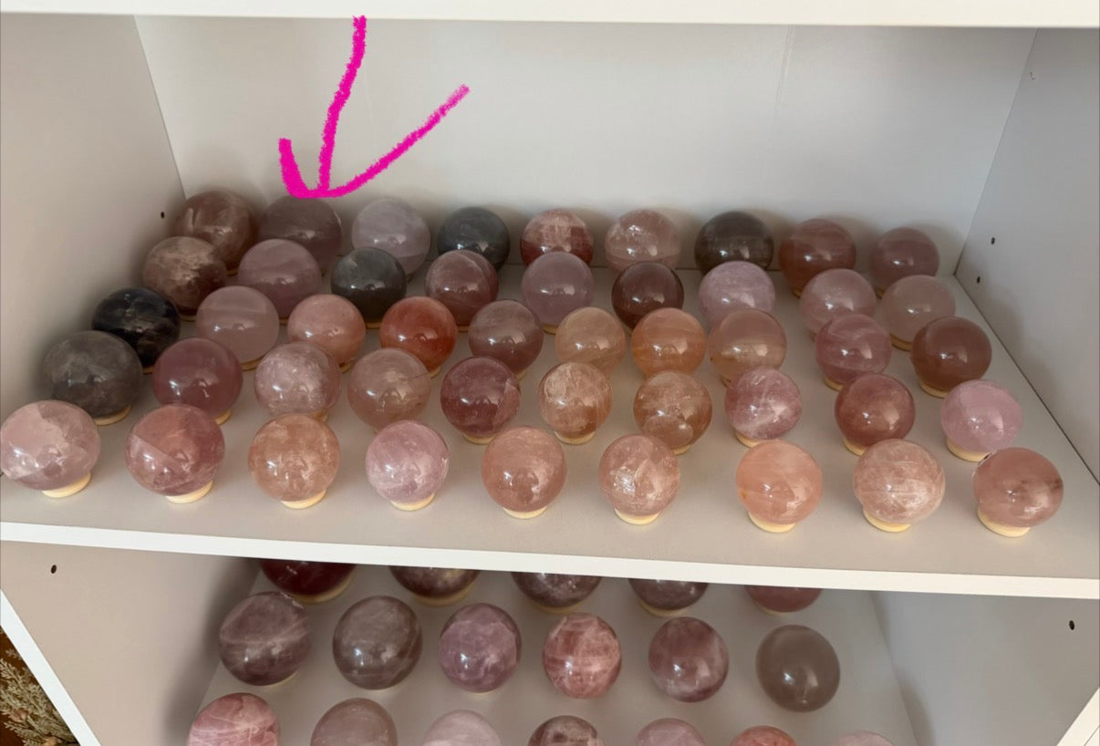 *Smoky Pink/Purple Star Rose Quartz Sphere (36S)