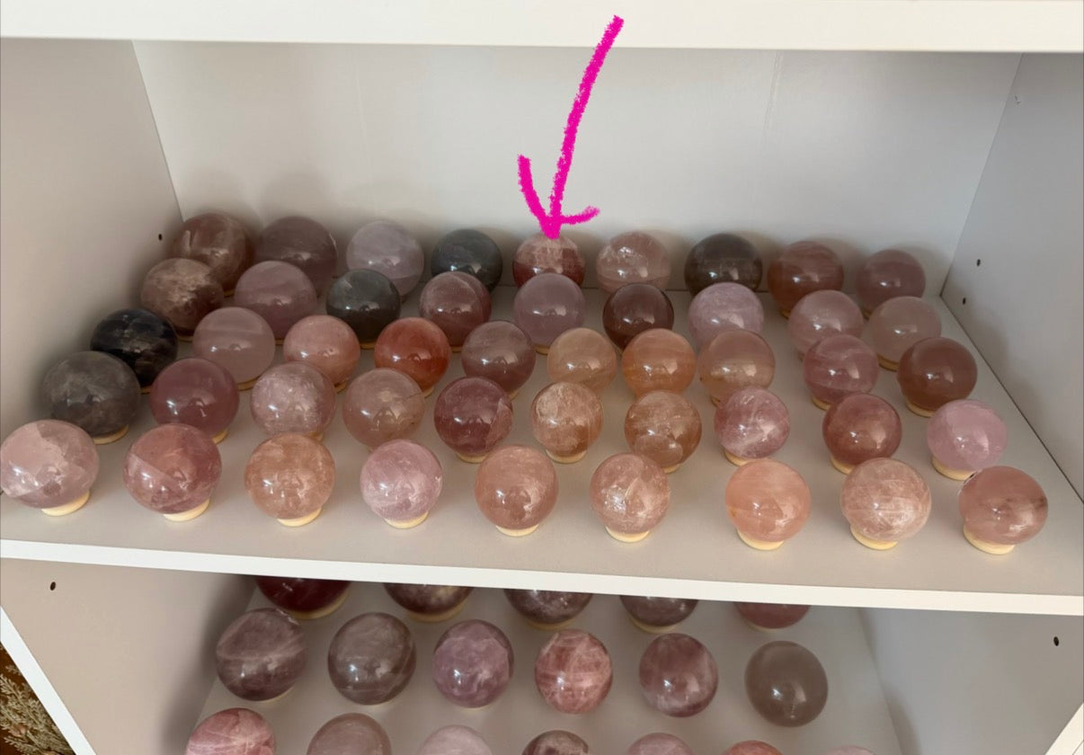 *Pink Sangria Star Rose Quartz Sphere (26V)
