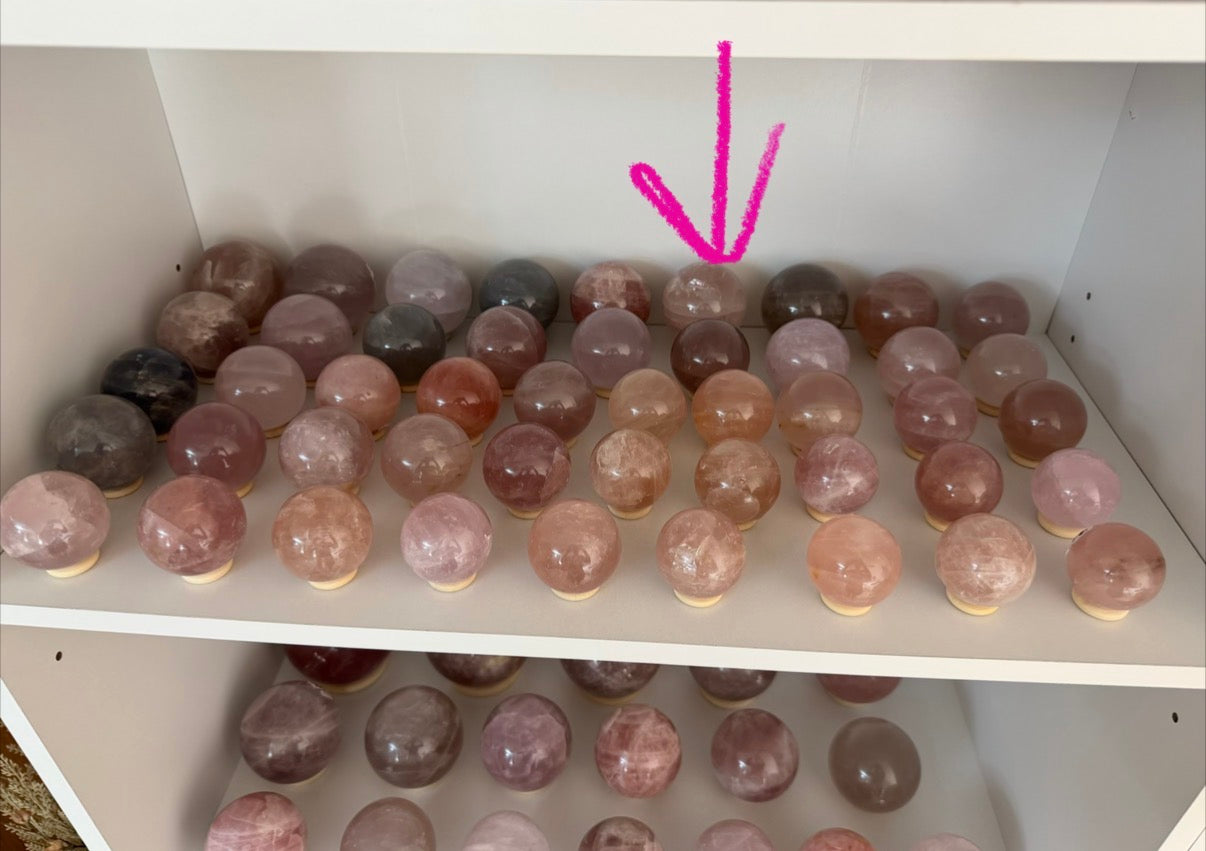 **Double Star Rose Quartz Sphere (32)