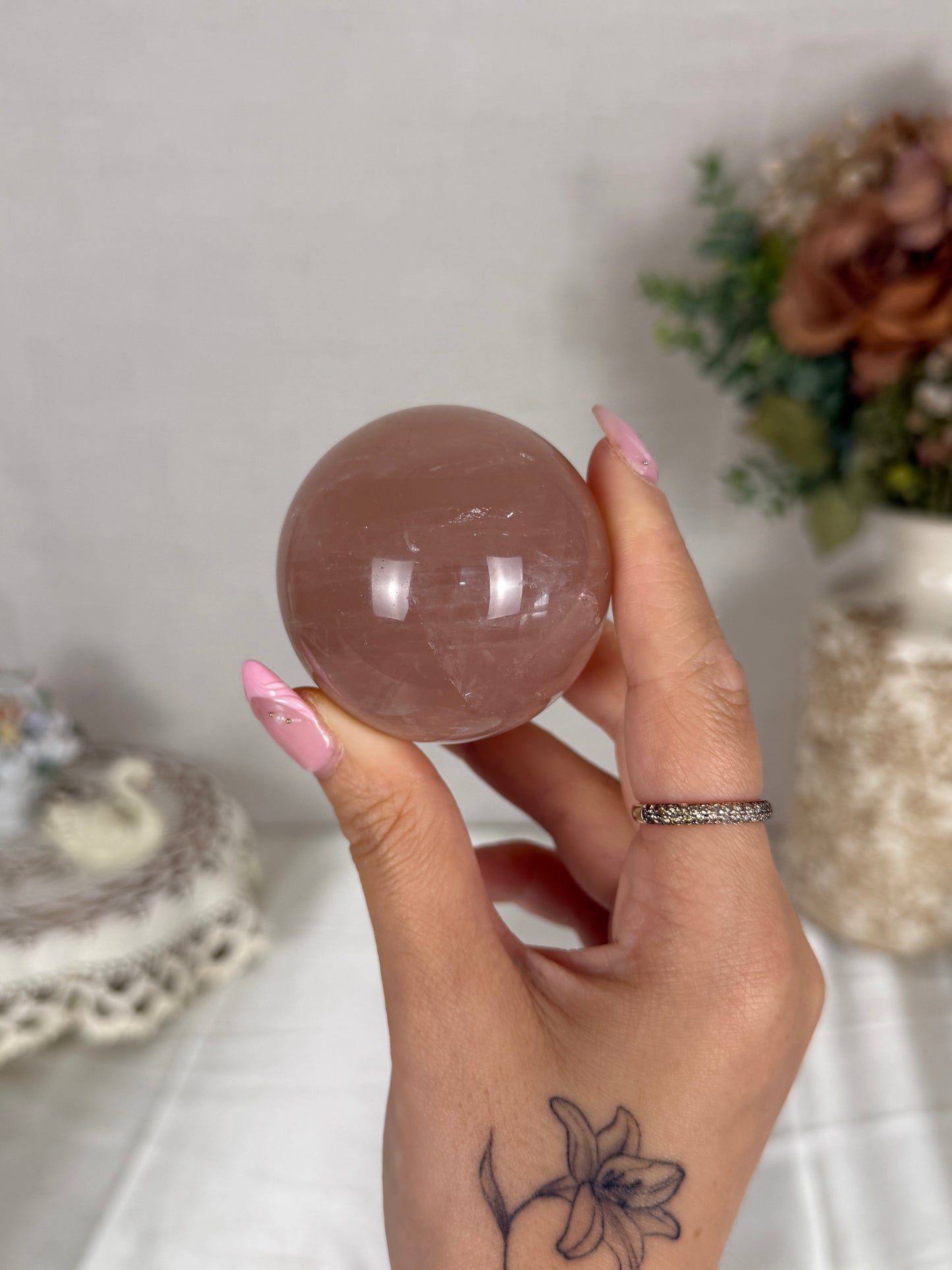 *Moody Star Rose Quartz Sphere (25)