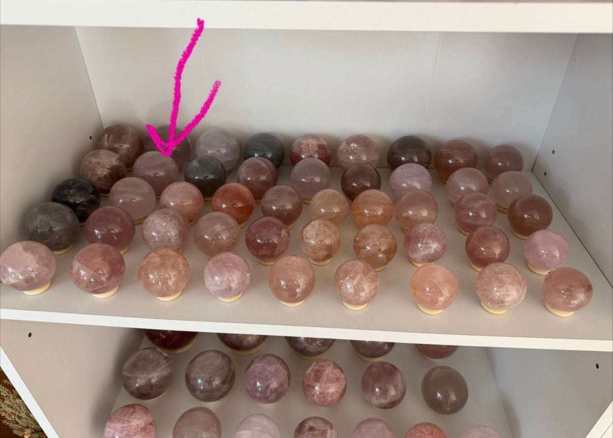 *Light Purple/Pink Star Rose Quartz Sphere (24B)