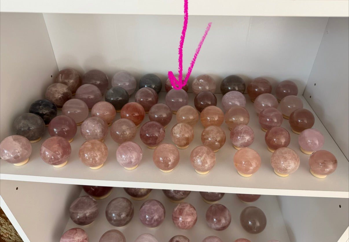 *Lavender Star Rose Quartz Sphere (24L)