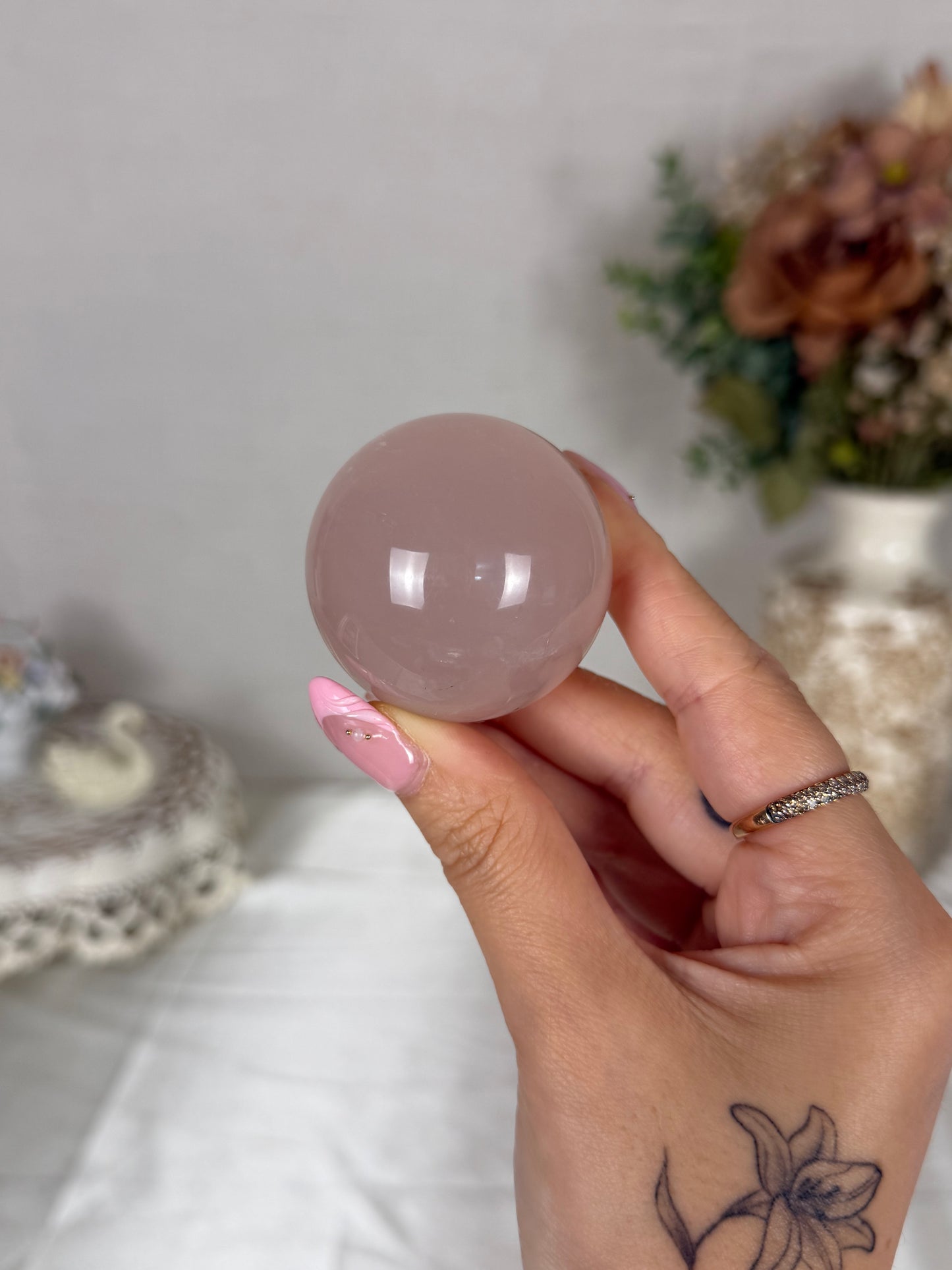 *Star Rose Quartz Sphere (15N)