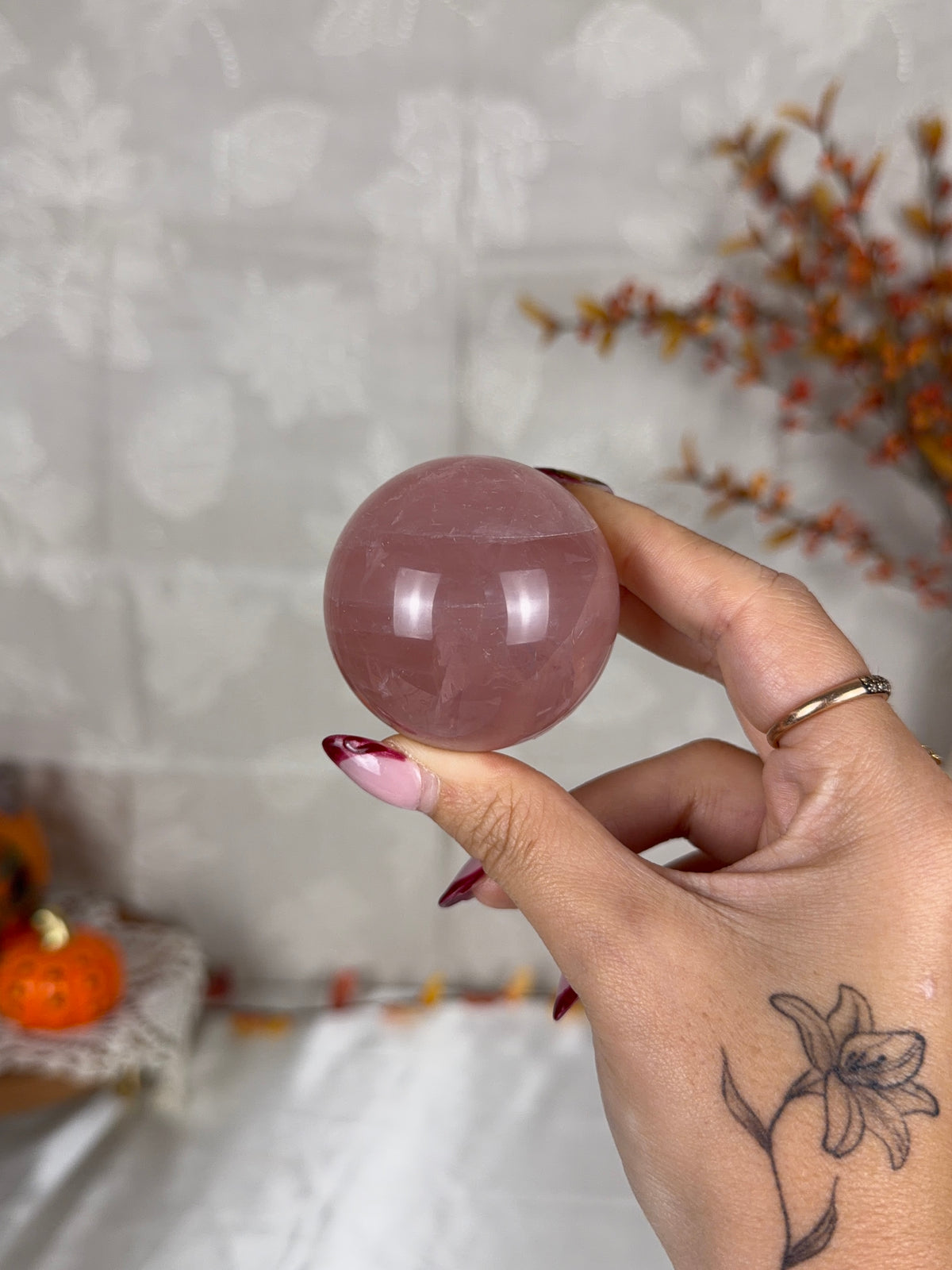 *Juicy Mauve Star Rose Quartz Sphere (36X)