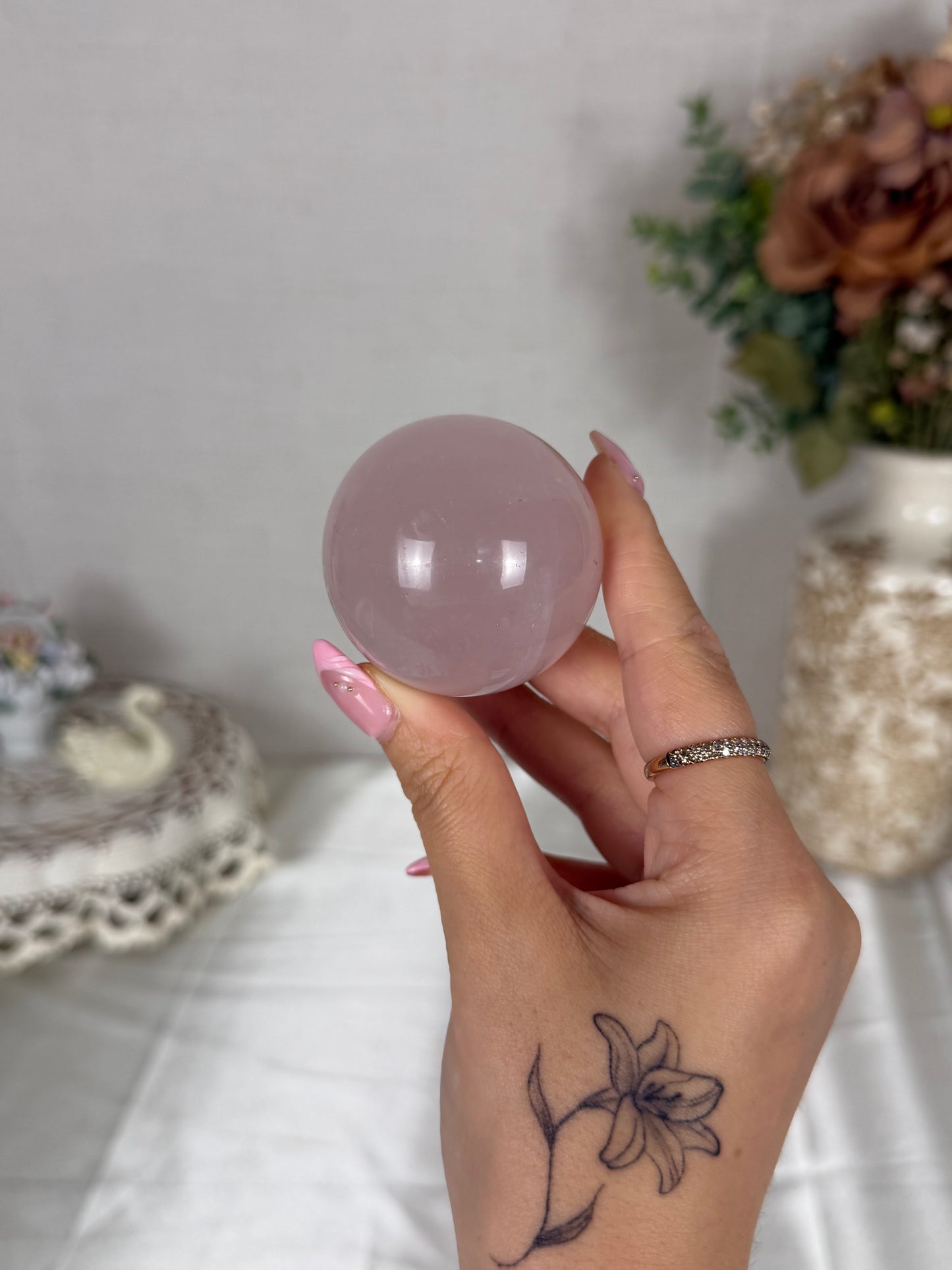 *Star Rose Quartz Sphere (20E)