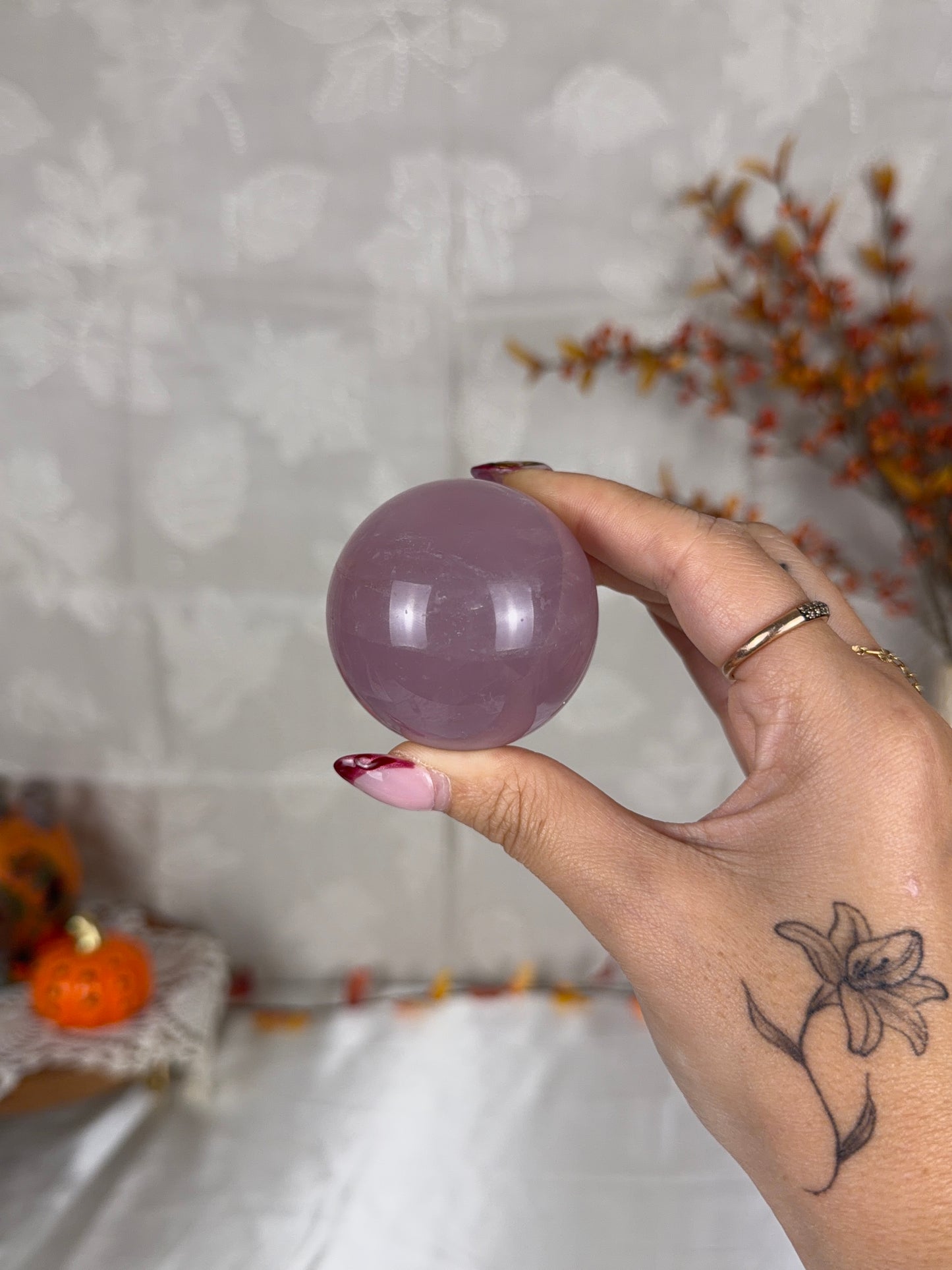 *Lavender Star Rose Quartz Sphere (28L)