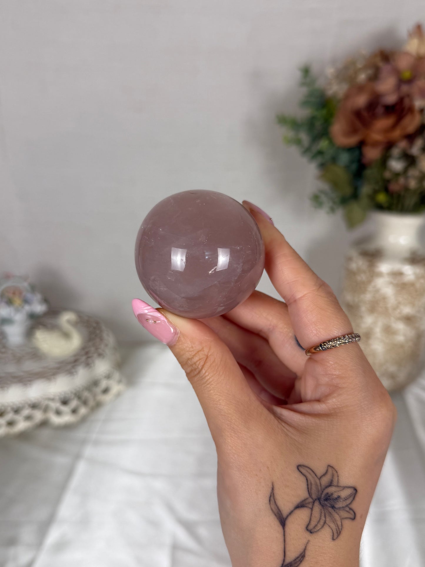 *Moody Star Rose Quartz Sphere (18U)