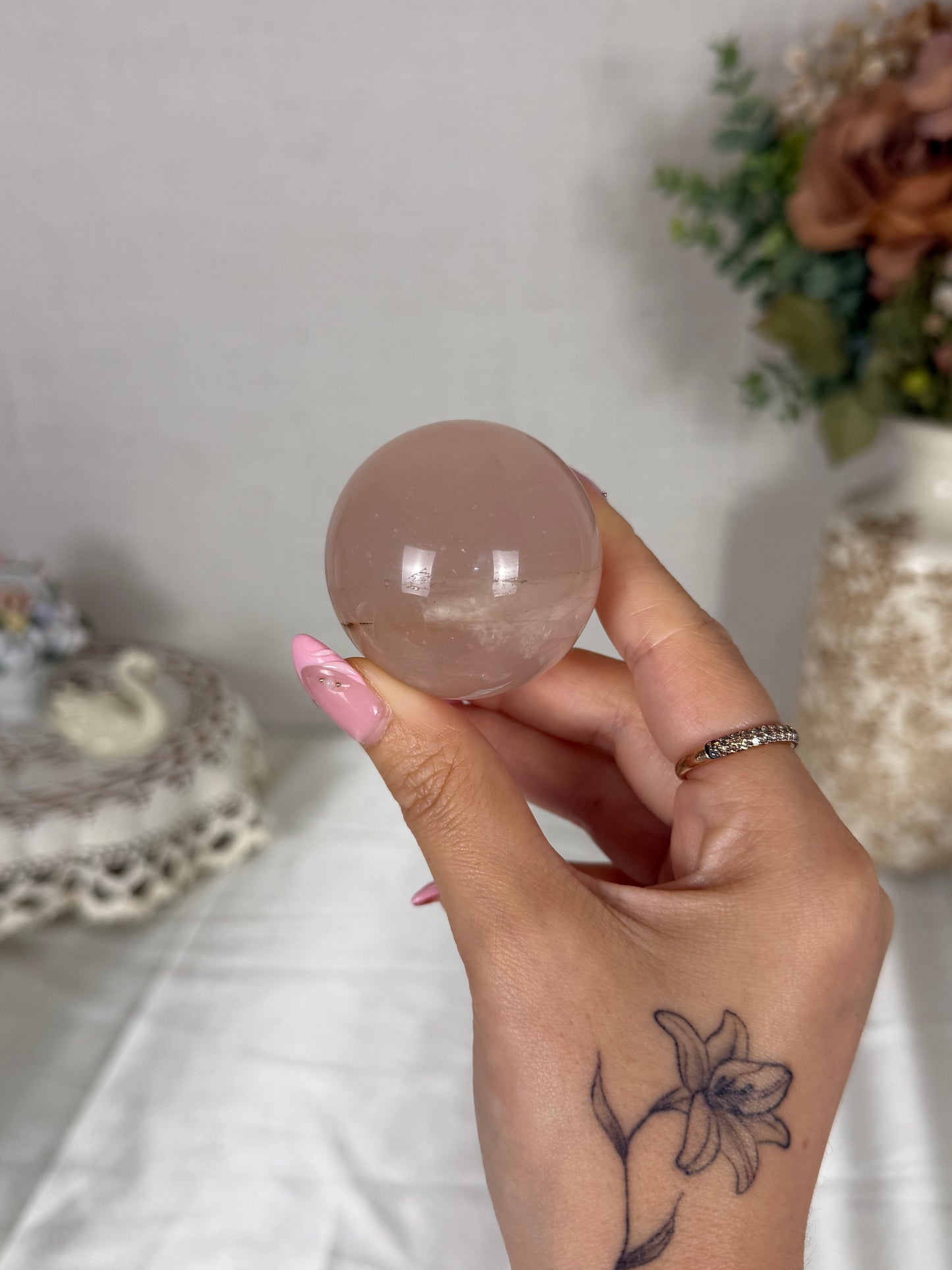 *Star Rose Quartz Sphere (18W)