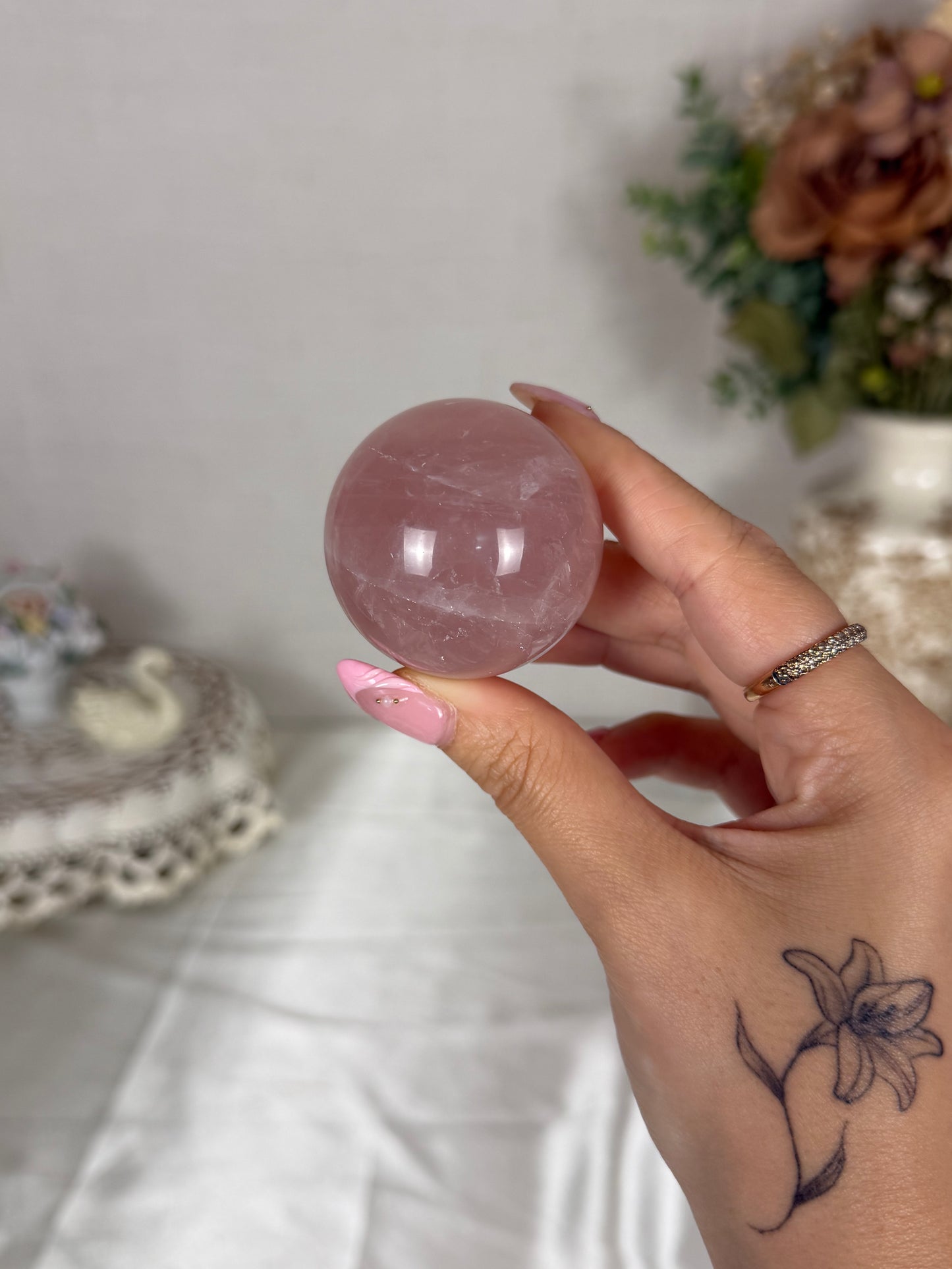 *Star Rose Quartz Sphere (15Z)