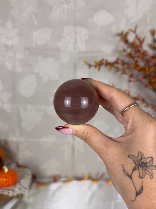 *Chocolate Brown Star Rose Quartz Sphere (28B)