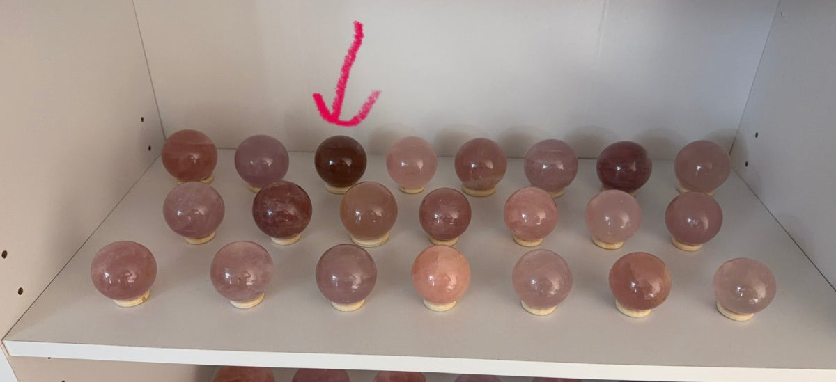 *Chocolate Brown Star Rose Quartz Sphere (28B)