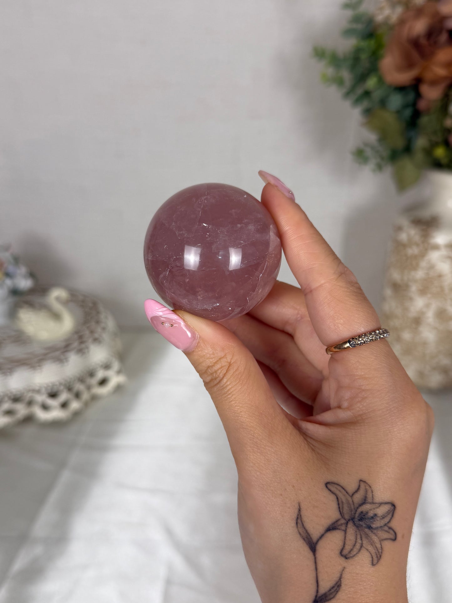 *Berry Star Rose Quartz Sphere (18B)