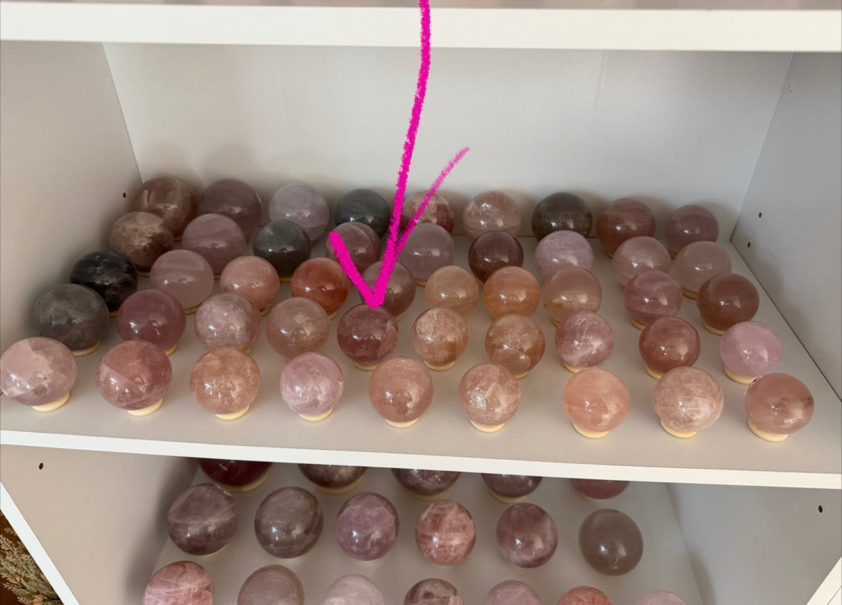 *Berry Star Rose Quartz Sphere (18B)