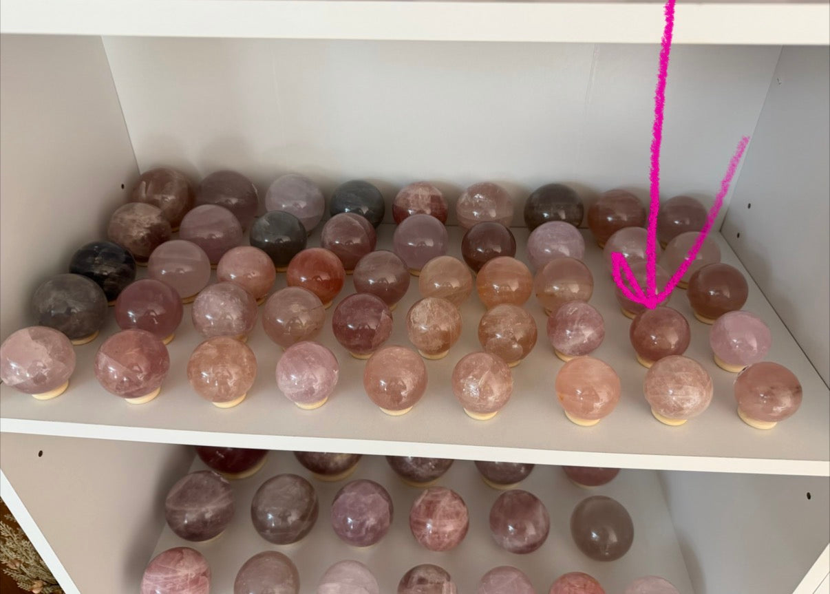 *Mauve Star Rose Quartz Sphere (12T)