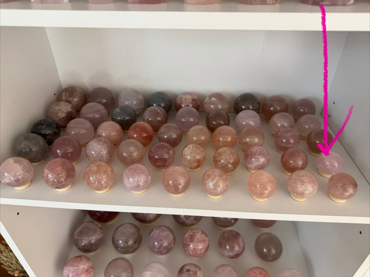 *Light Pink Star Rose Quartz Sphere (10o)
