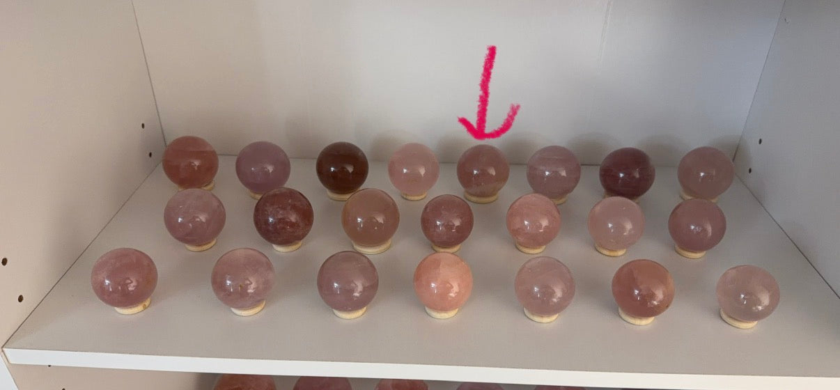*Mauve Star Rose Quartz Sphere (28E)
